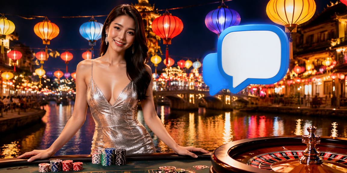 Người chơi tham gia trò chơi bài tại hội chợ đêm Huế trong không khí vui vẻ có kiểm soát
